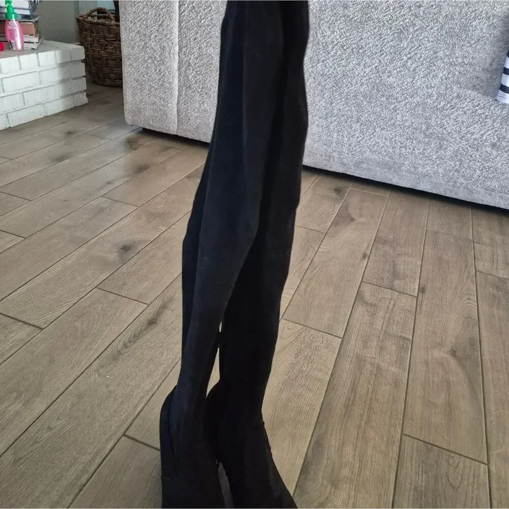 Forever 21 Faux Suede Thigh High Boots  4